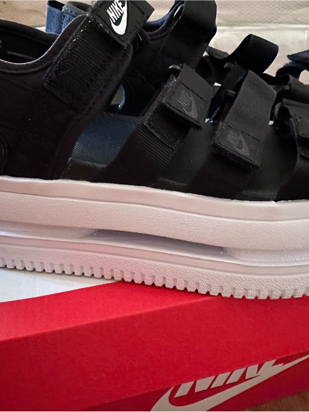 Women’s Nike Strappy Platform Sandals with White Sole - Picture 5 of 8